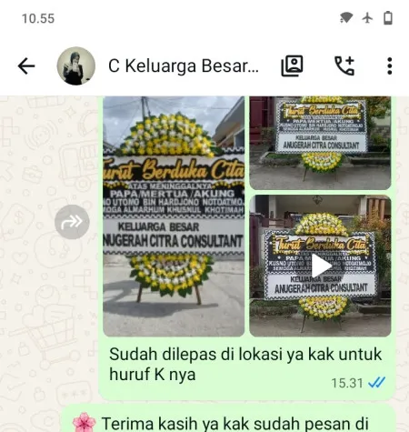 Pengiriman Papan Bunga Duka Kersaratu Malingping